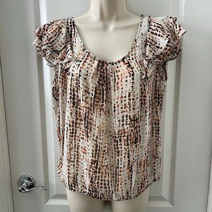 Ann Taylor Cap/Ruffled Sleeve Blouse